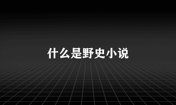 什么是野史小说