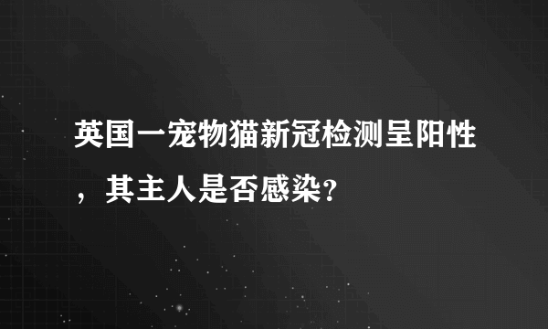 英国一宠物猫新冠检测呈阳性，其主人是否感染？