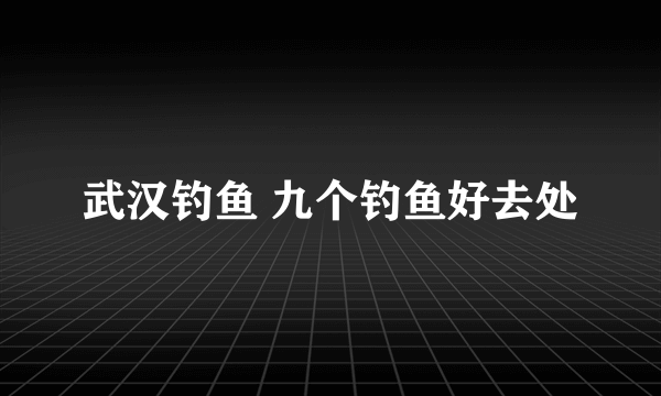 武汉钓鱼 九个钓鱼好去处