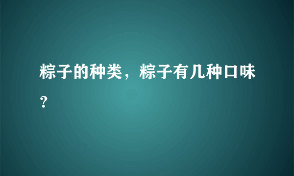 粽子的种类，粽子有几种口味？