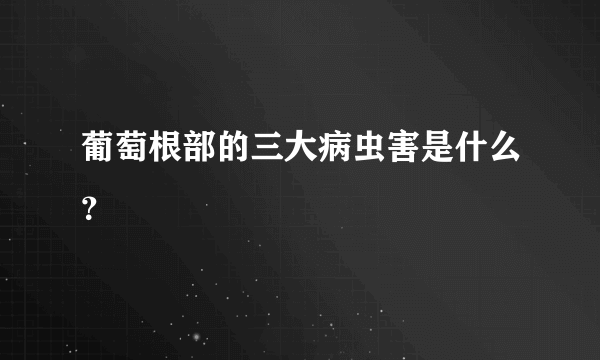 葡萄根部的三大病虫害是什么？