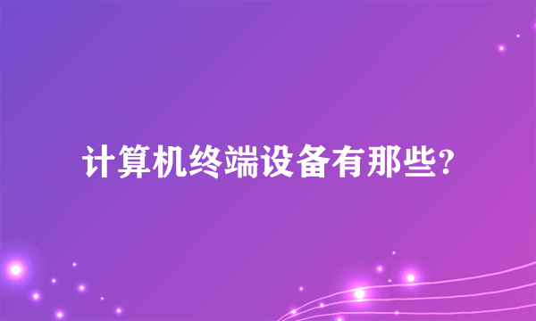 计算机终端设备有那些?