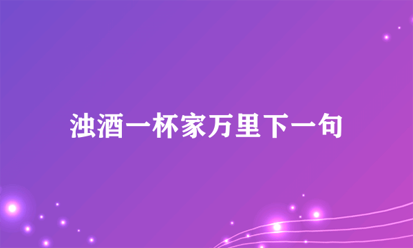 浊酒一杯家万里下一句