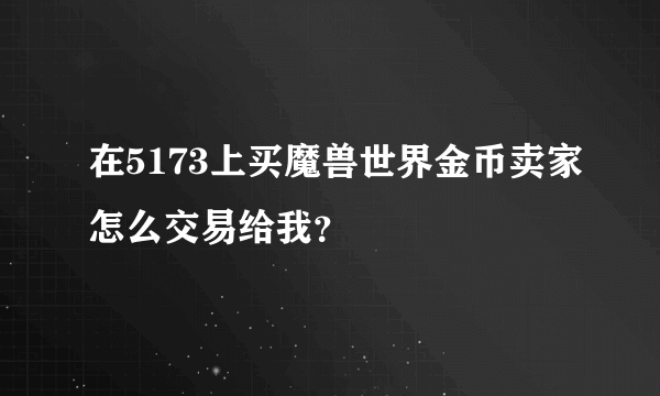 在5173上买魔兽世界金币卖家怎么交易给我？