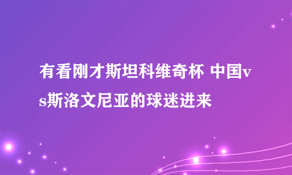 有看刚才斯坦科维奇杯 中国vs斯洛文尼亚的球迷进来