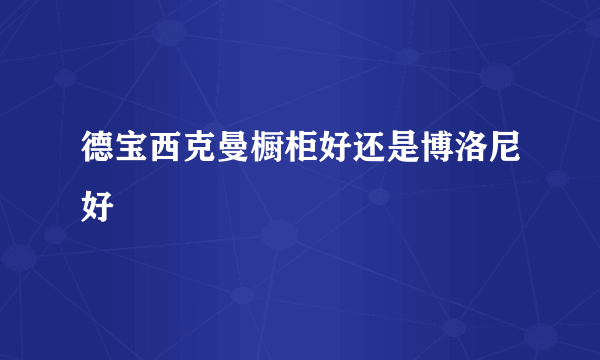 德宝西克曼橱柜好还是博洛尼好