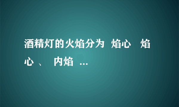 酒精灯的火焰分为  焰心   焰心 、  内焰   内焰 、  外焰   外焰 三部分．给物体加热一般应该用火焰的  外焰   外焰 部分去加热．酒精灯熄灭时，必须用  灯帽   灯帽 盖灭，不能用嘴吹．万一酒精洒出，应立即  用湿布扑盖   用湿布扑盖 ．