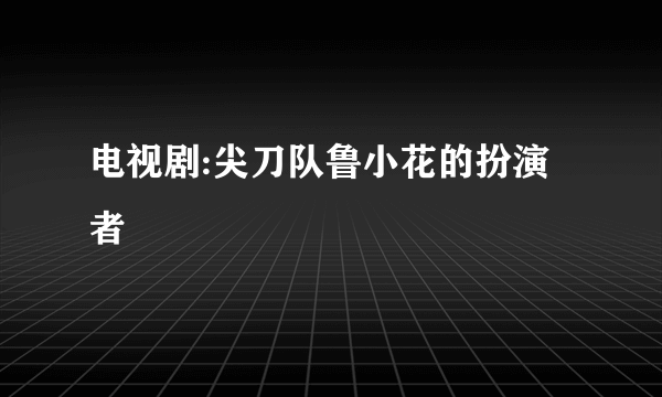 电视剧:尖刀队鲁小花的扮演者