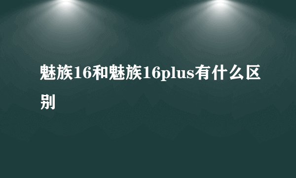 魅族16和魅族16plus有什么区别