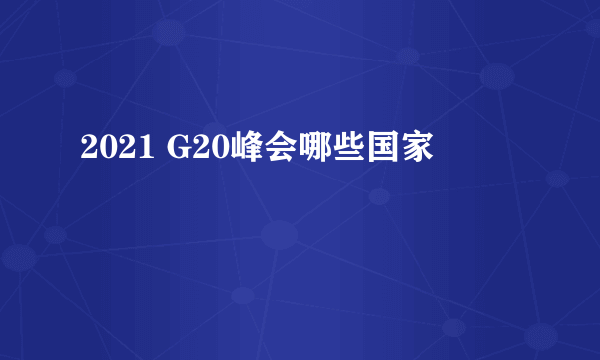 2021 G20峰会哪些国家