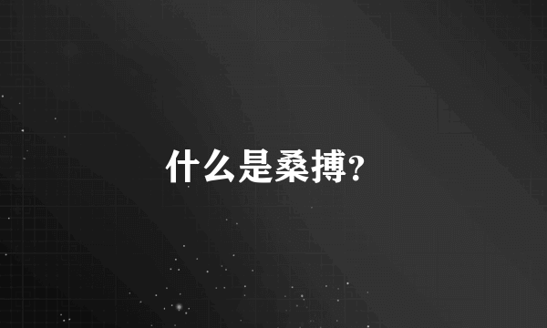 什么是桑搏？