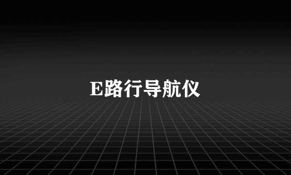 E路行导航仪