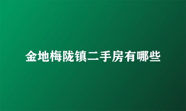 金地梅陇镇二手房有哪些