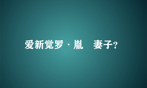 爱新觉罗·胤禵妻子？