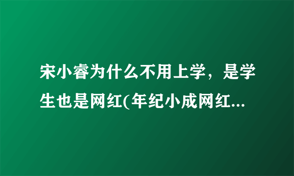 宋小睿为什么不用上学，是学生也是网红(年纪小成网红遭质疑)—飞外