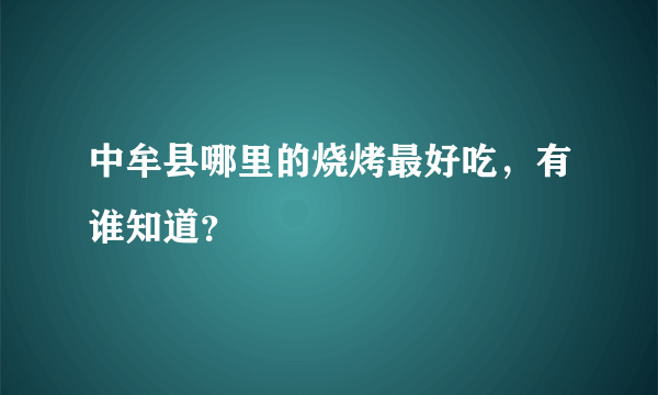 中牟县哪里的烧烤最好吃，有谁知道？