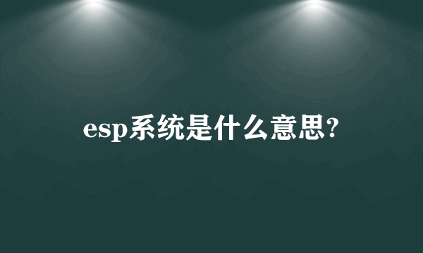 esp系统是什么意思?