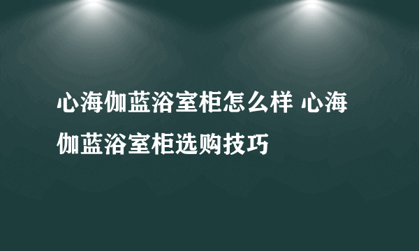 心海伽蓝浴室柜怎么样 心海伽蓝浴室柜选购技巧