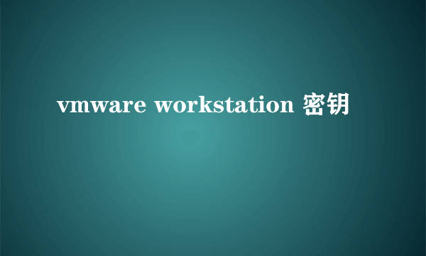 vmware workstation 密钥