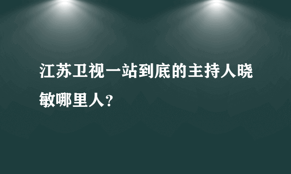 江苏卫视一站到底的主持人晓敏哪里人？