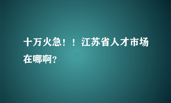 十万火急！！江苏省人才市场在哪啊？