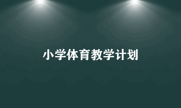 小学体育教学计划