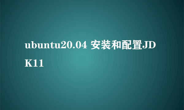 ubuntu20.04 安装和配置JDK11