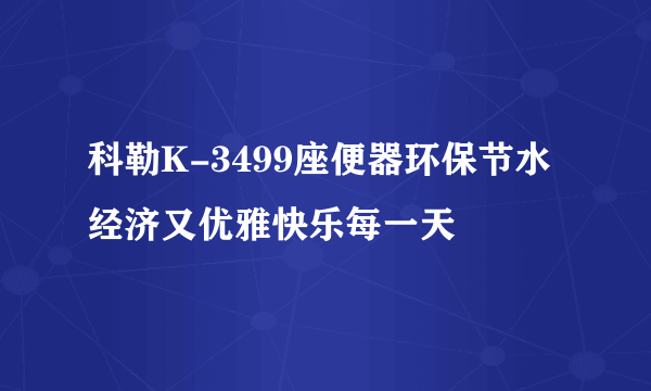 科勒K-3499座便器环保节水 经济又优雅快乐每一天