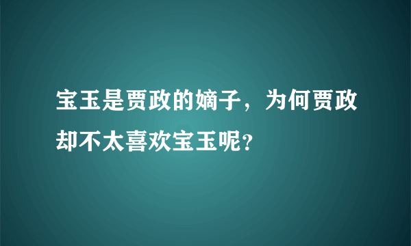 宝玉是贾政的嫡子，为何贾政却不太喜欢宝玉呢？