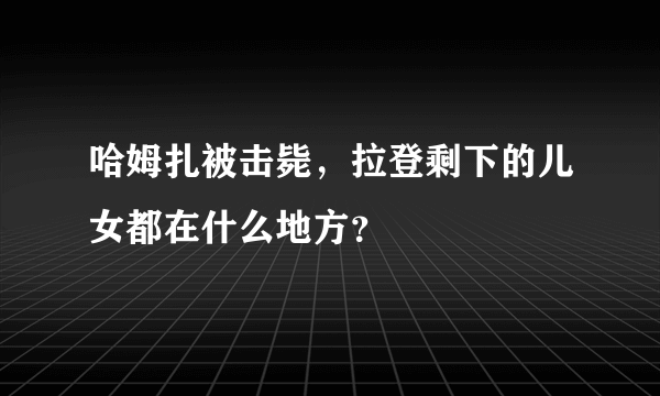 哈姆扎被击毙，拉登剩下的儿女都在什么地方？