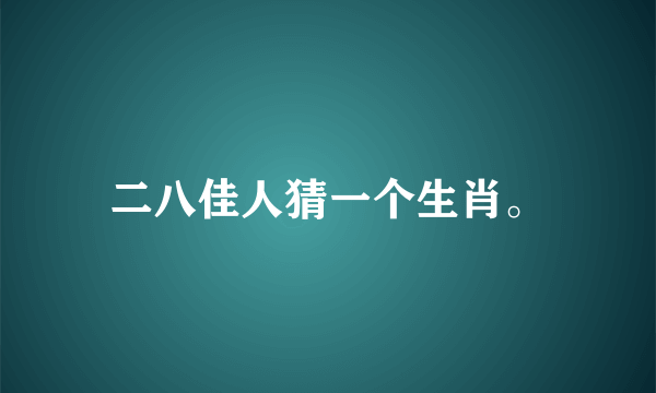 二八佳人猜一个生肖。