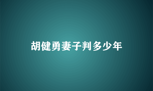 胡健勇妻子判多少年