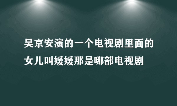 吴京安演的一个电视剧里面的女儿叫媛媛那是哪部电视剧