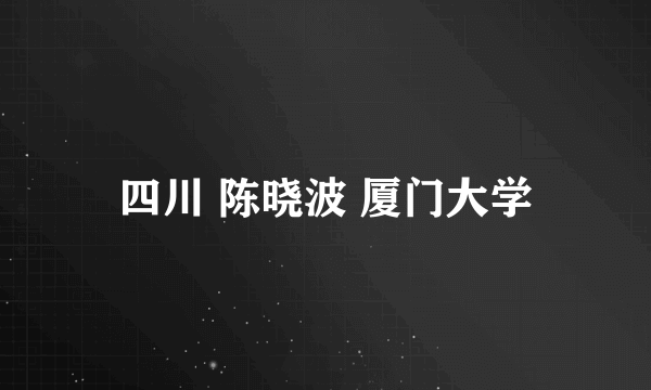 四川 陈晓波 厦门大学