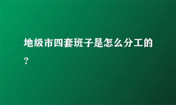 地级市四套班子是怎么分工的？