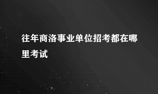 往年商洛事业单位招考都在哪里考试