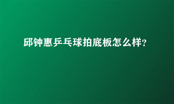 邱钟惠乒乓球拍底板怎么样？