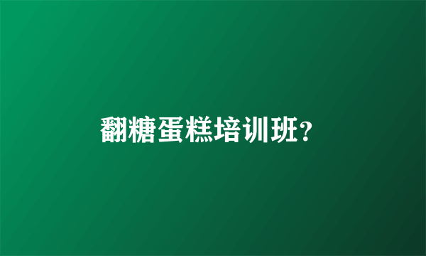 翻糖蛋糕培训班？