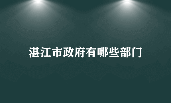 湛江市政府有哪些部门