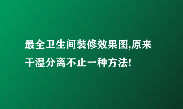 最全卫生间装修效果图,原来干湿分离不止一种方法!