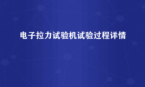 电子拉力试验机试验过程详情