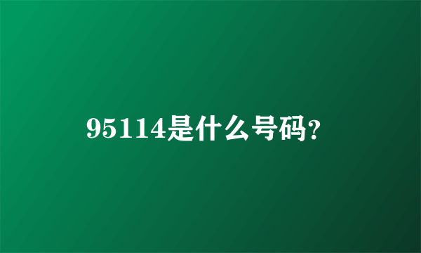 95114是什么号码？