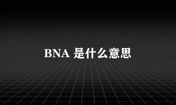 BNA 是什么意思