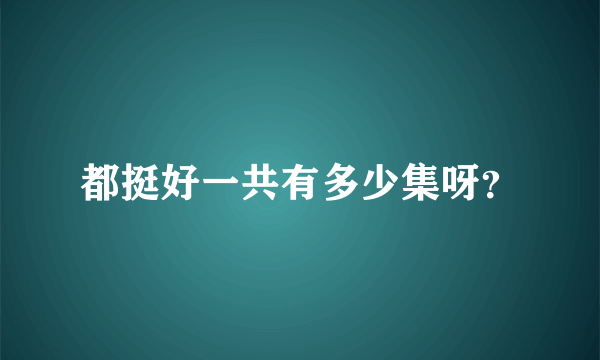 都挺好一共有多少集呀？