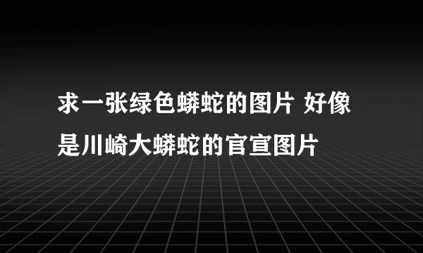 求一张绿色蟒蛇的图片 好像是川崎大蟒蛇的官宣图片