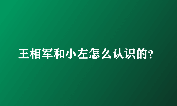 王相军和小左怎么认识的？