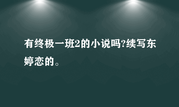 有终极一班2的小说吗?续写东婷恋的。