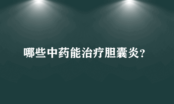 哪些中药能治疗胆囊炎？