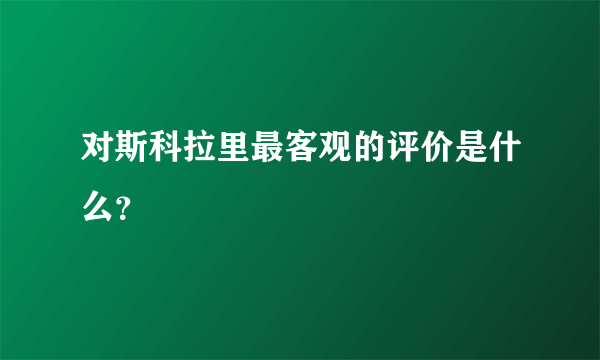 对斯科拉里最客观的评价是什么？