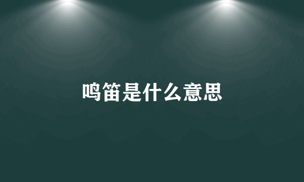 鸣笛是什么意思